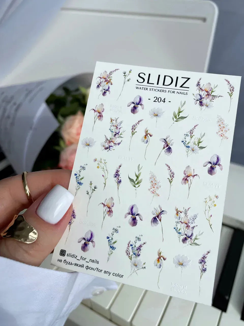 Nail slider decals on any background 204