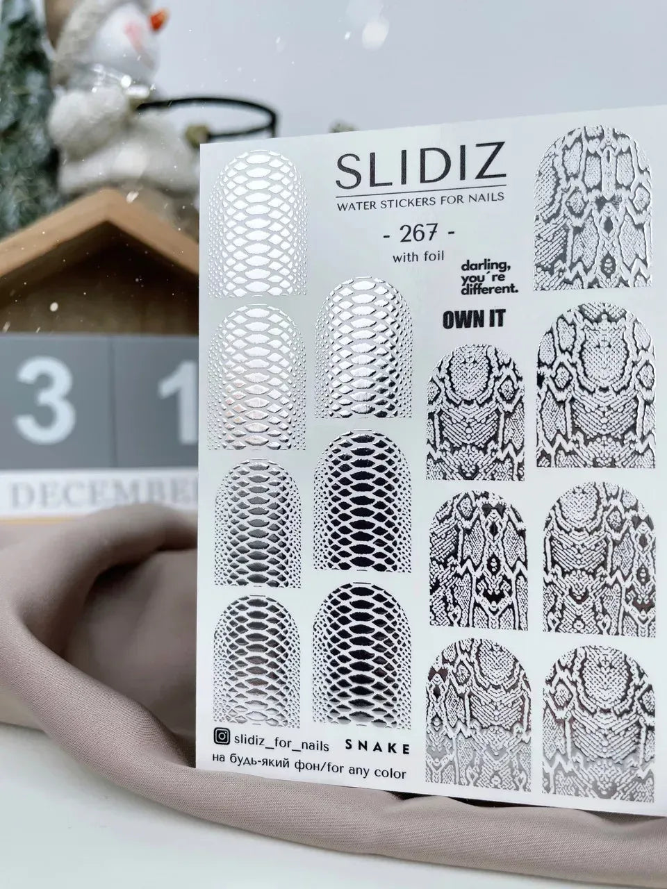 Foil Nail slider decals on any background 267