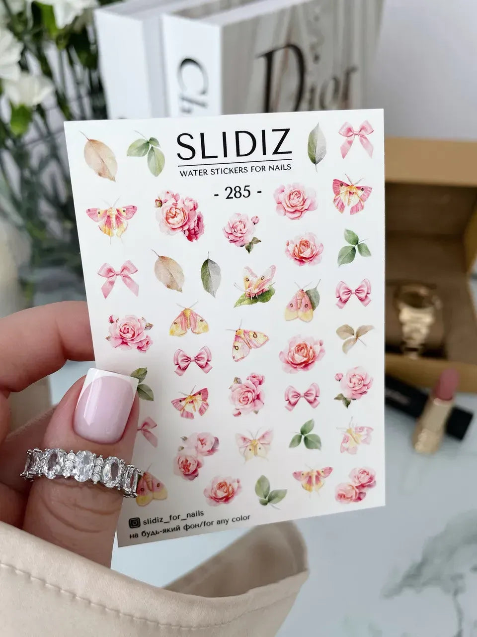 Nail slider decals on any background 285