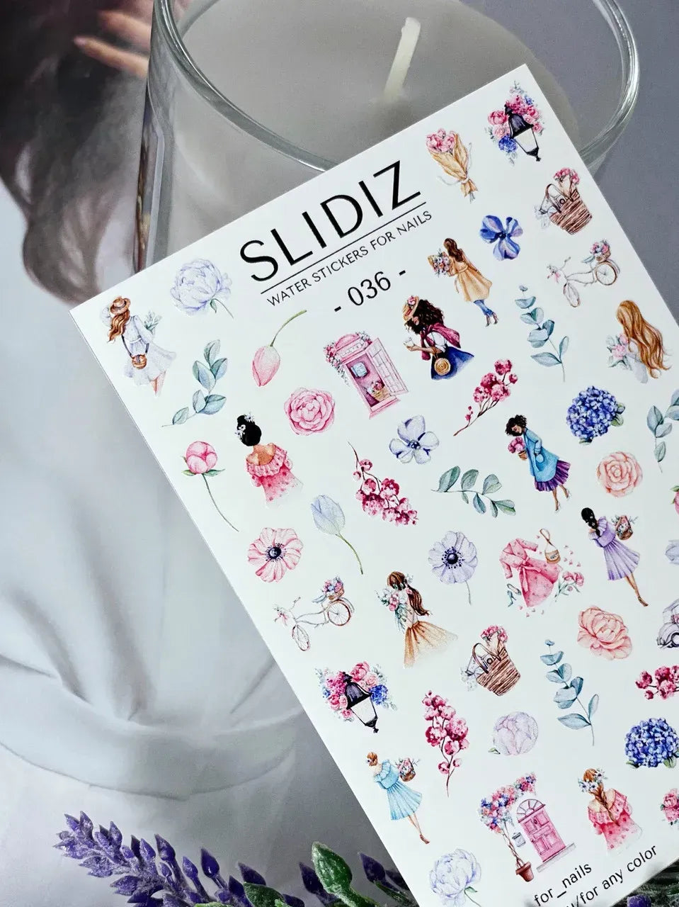 Nail slider decals on any background 036