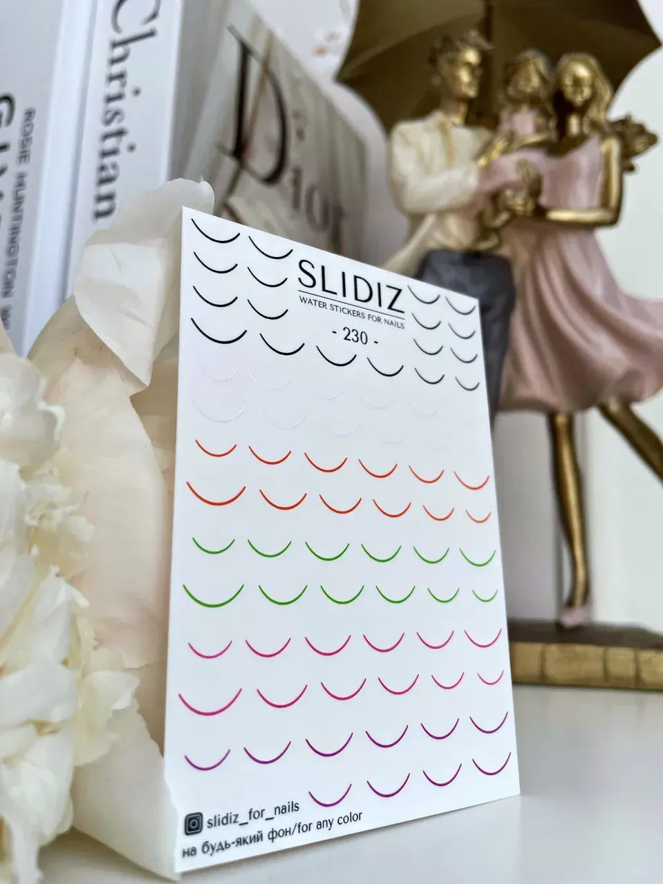 Nail slider decals on any background 230