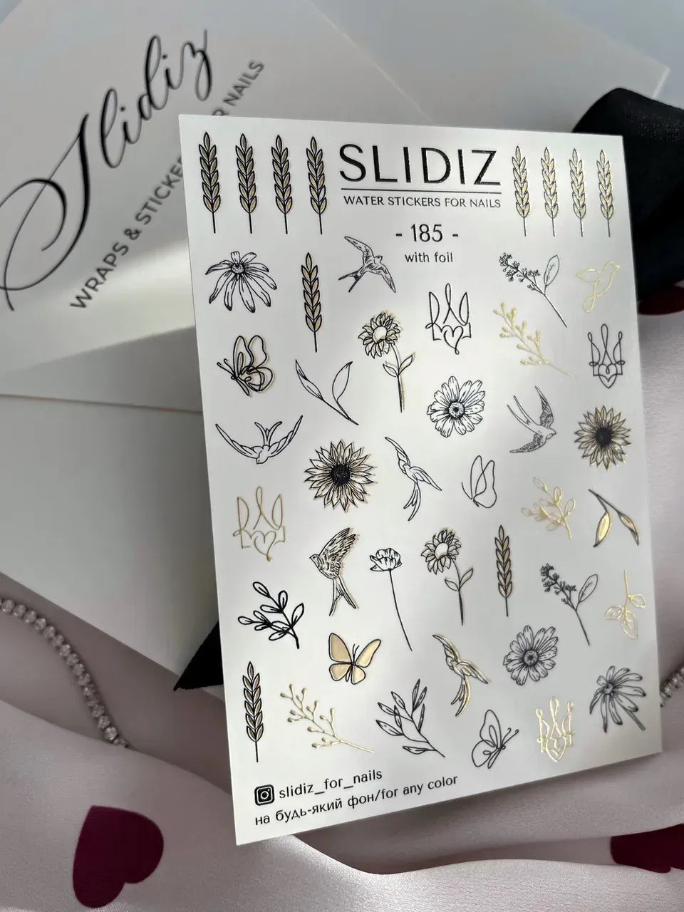 Foil Nail slider decals on any background 185