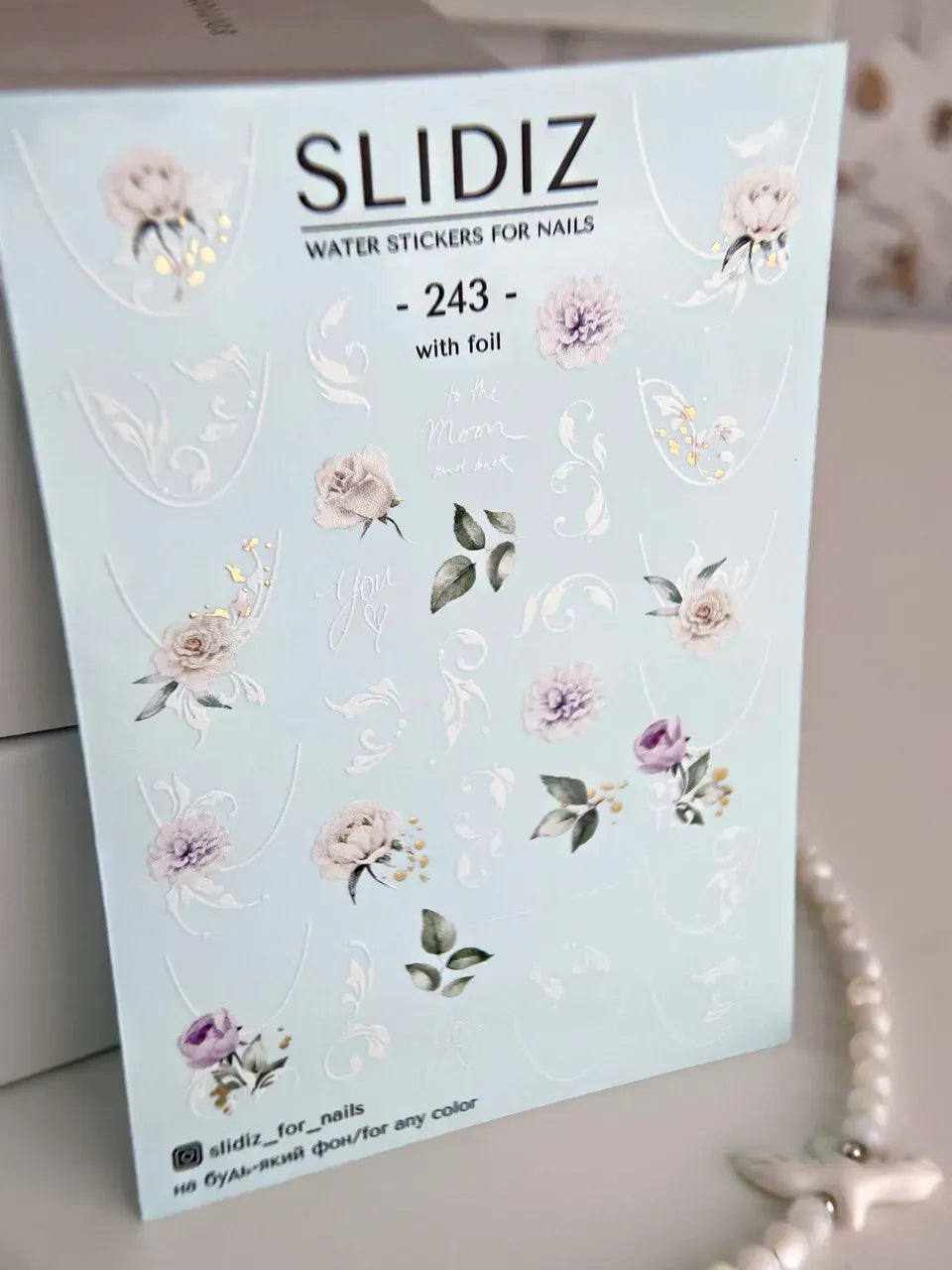 Foil Nail slider decals on any background 243