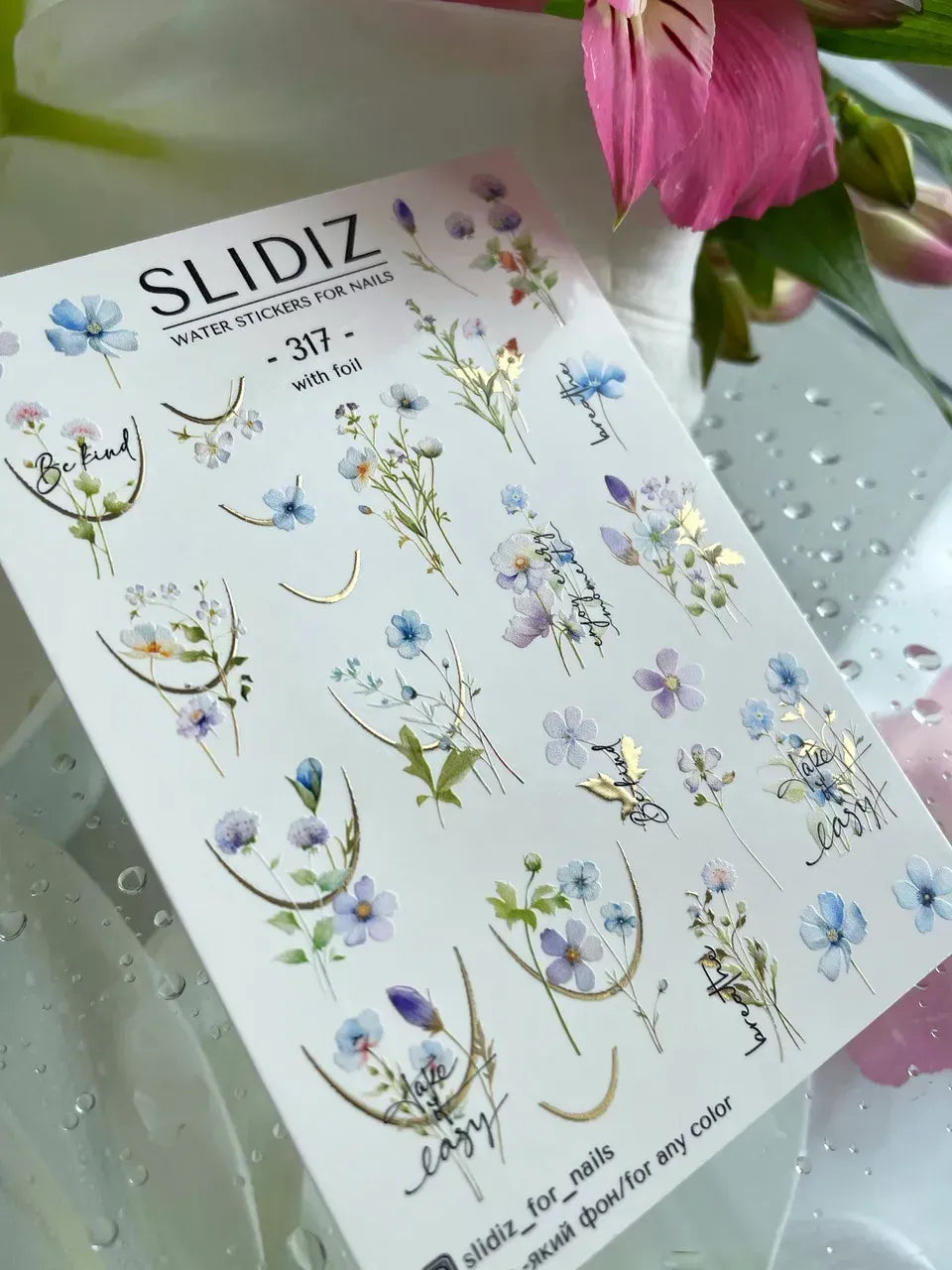 Foil Nail slider decals on any background 317
