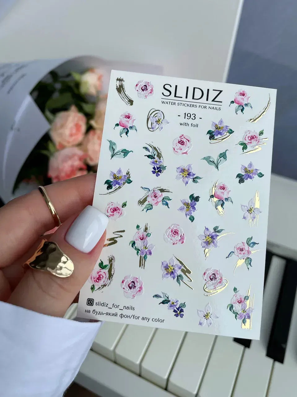 Foil Nail slider decals on any background 193