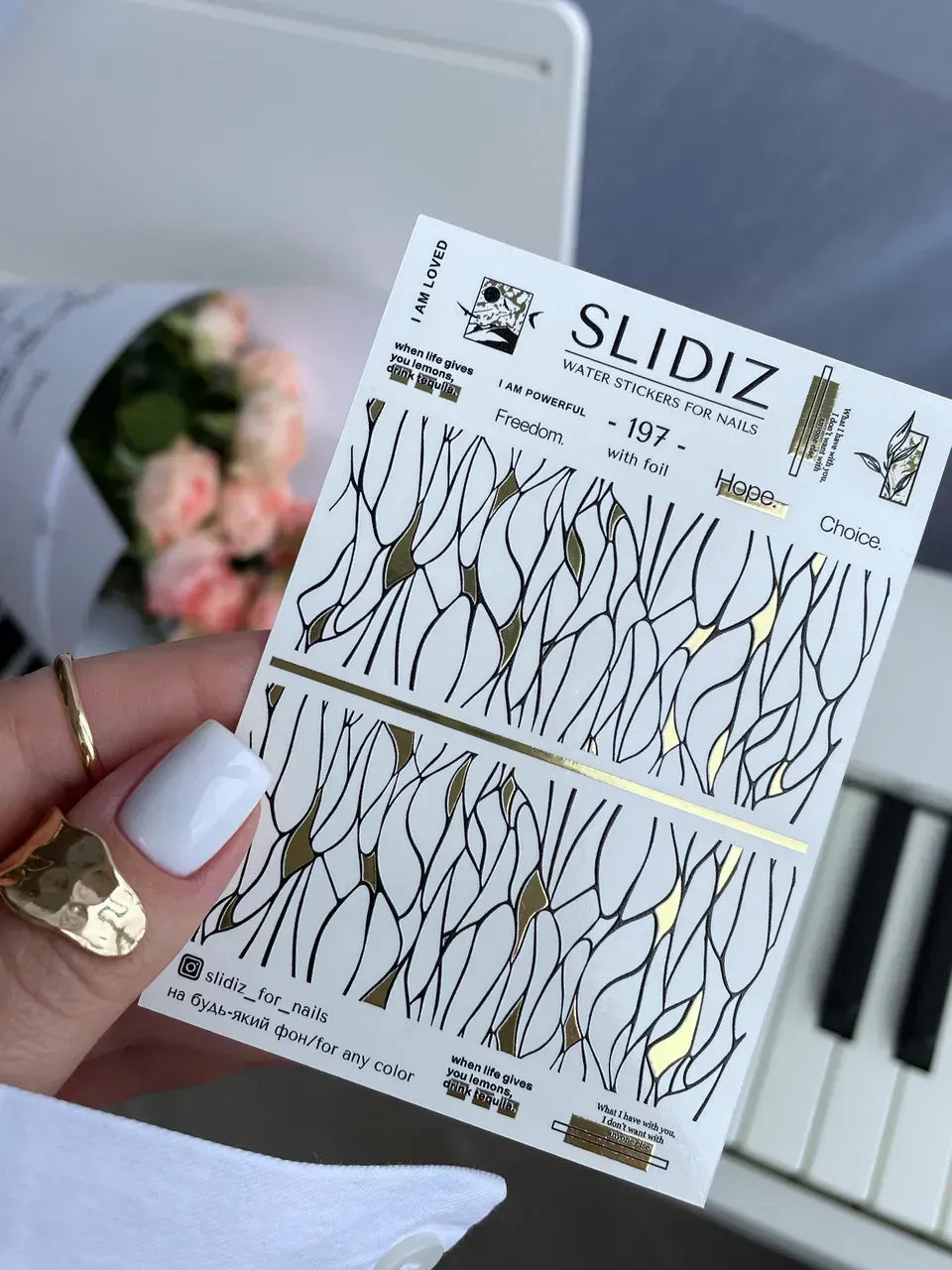 Foil Nail slider decals on any background 197