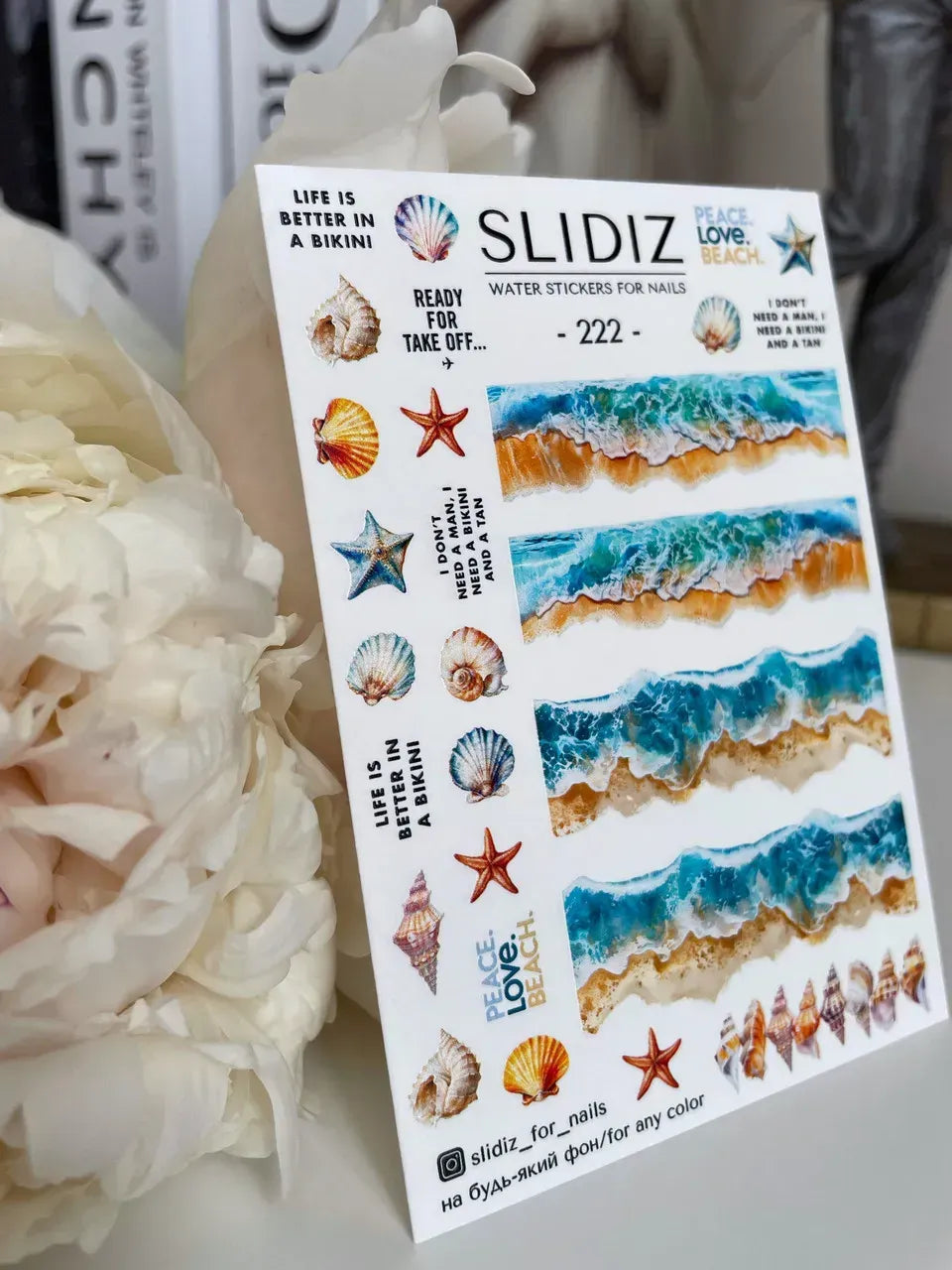 Nail slider decals on any background 222