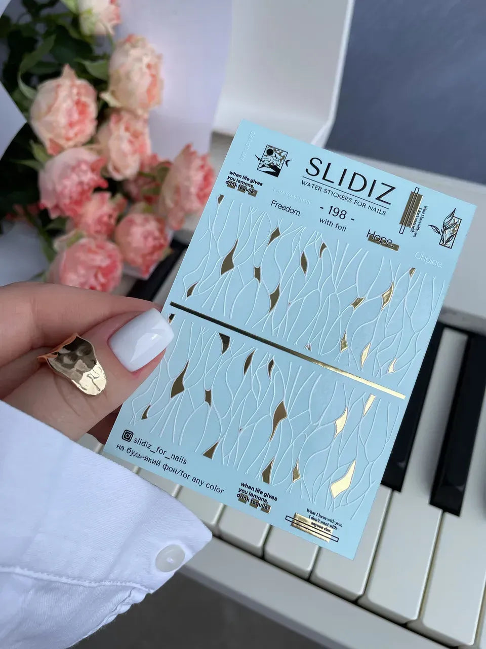 Foil Nail slider decals on any background 198