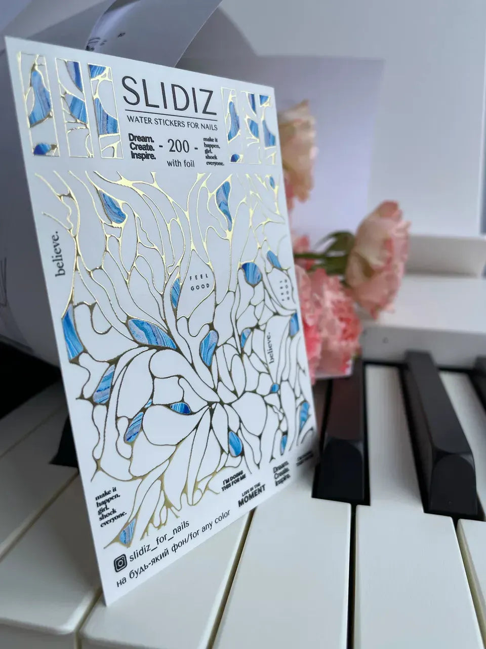 Foil Nail slider decals on any background 200