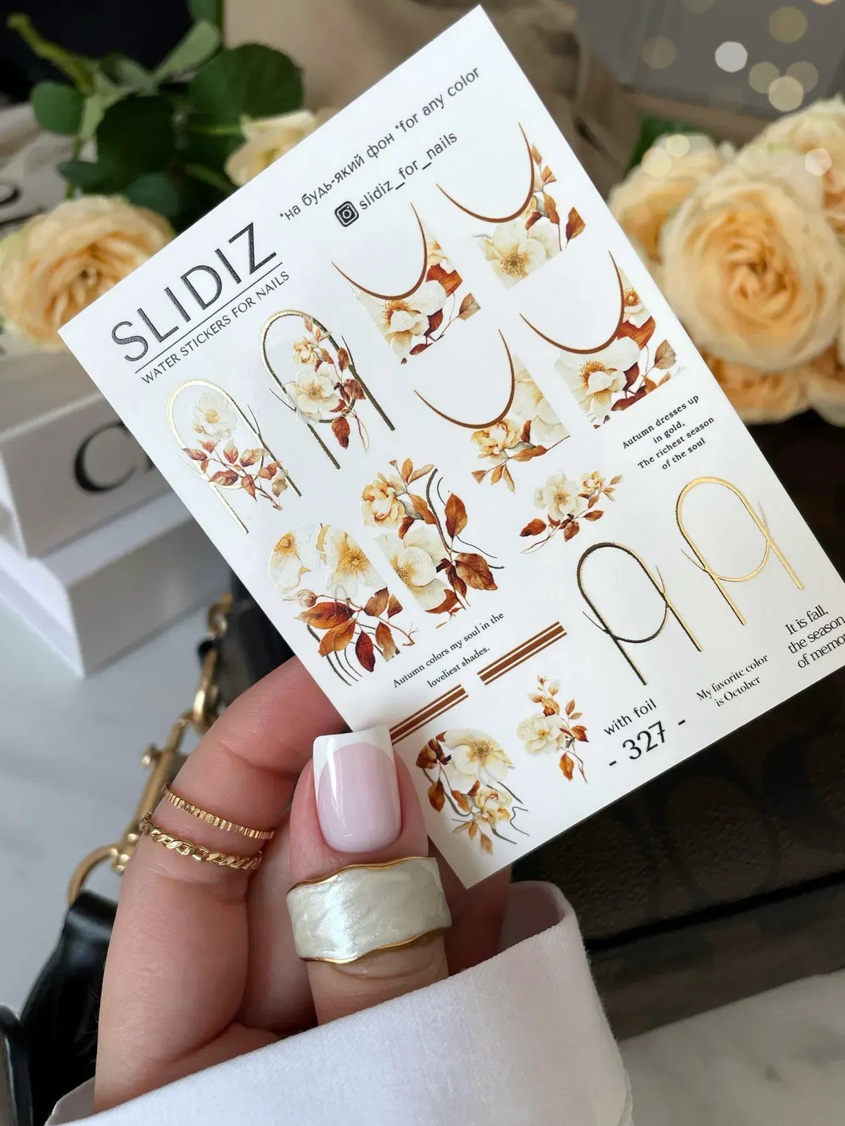 Foil Nail slider decals on any background 327