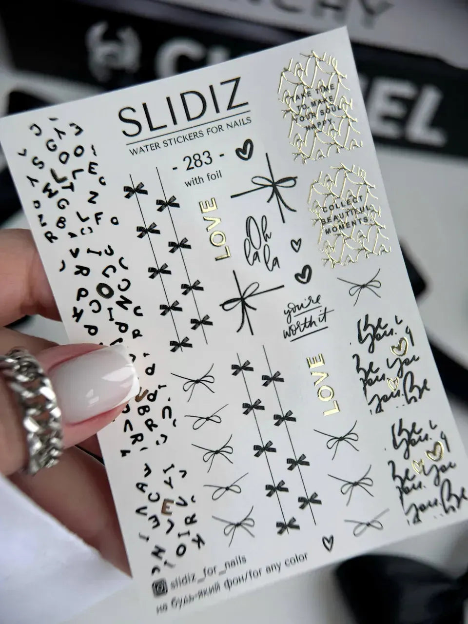 Foil Nail slider decals on any background 283