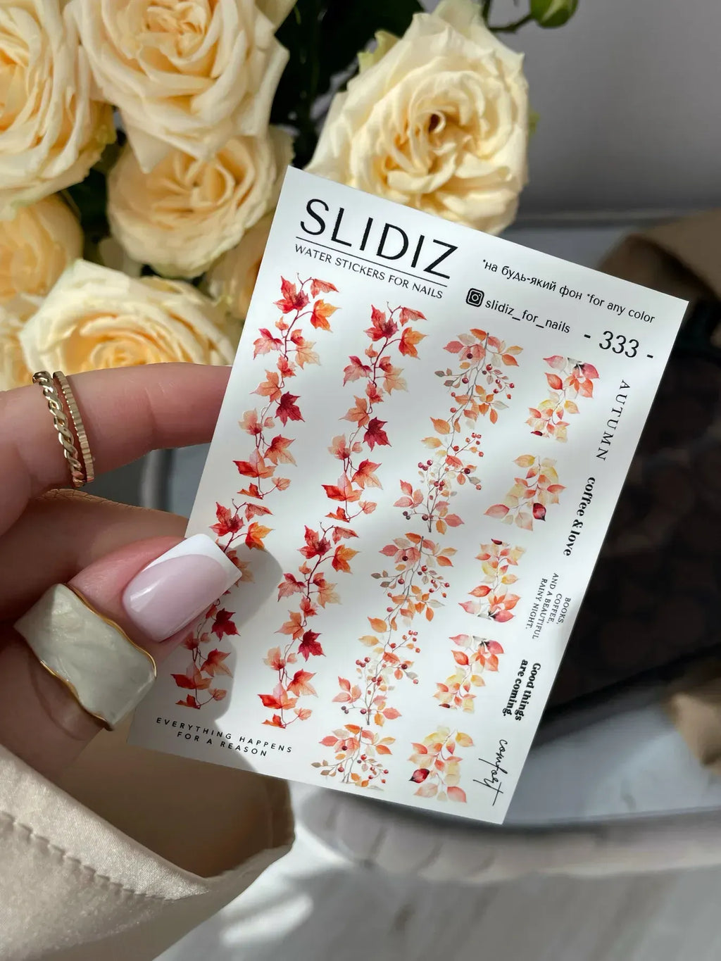 Nail slider decals on any background 333
