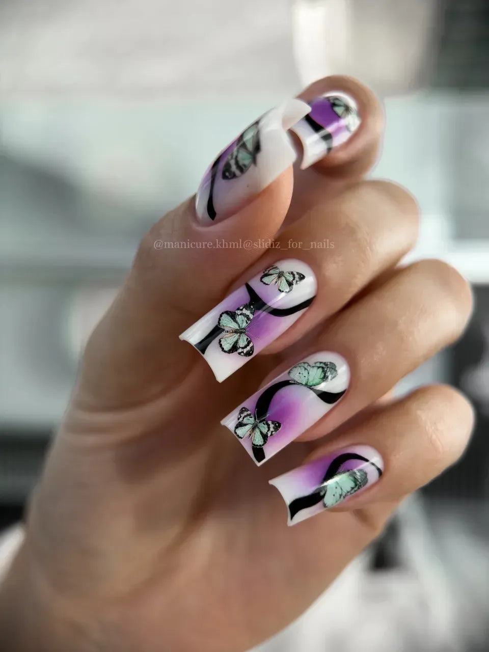 Nail slider decals on any background 029