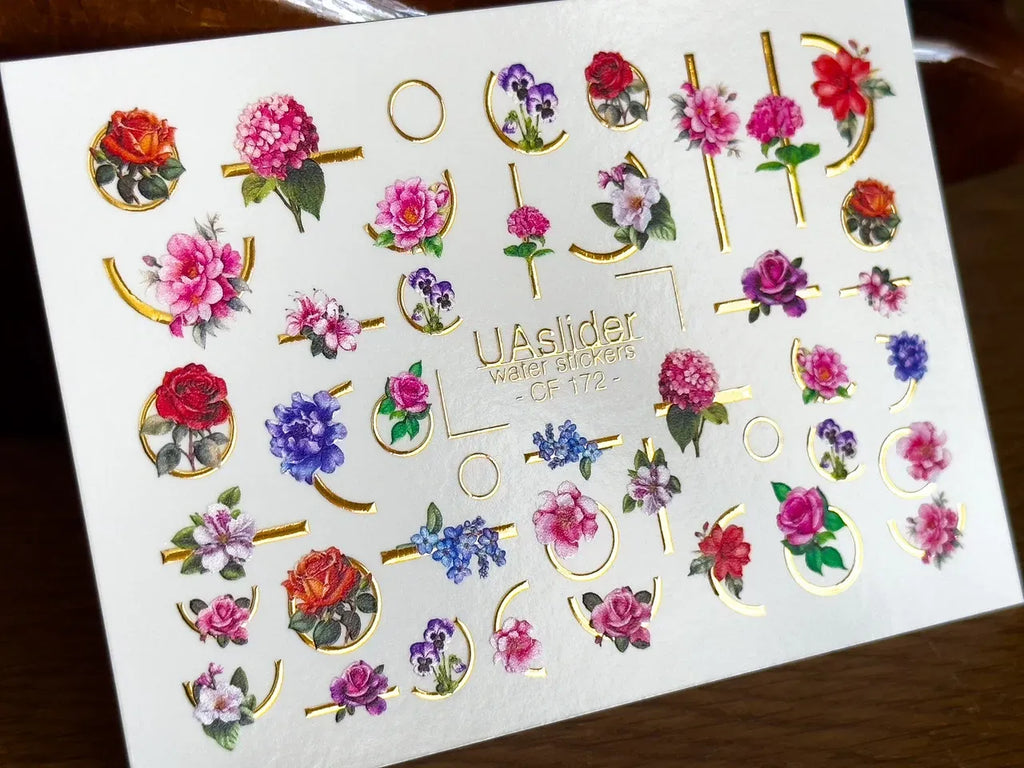 Foil Nail slider decals on any background CF_172