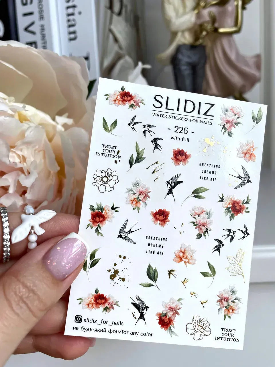 Foil Nail slider decals on any background 226