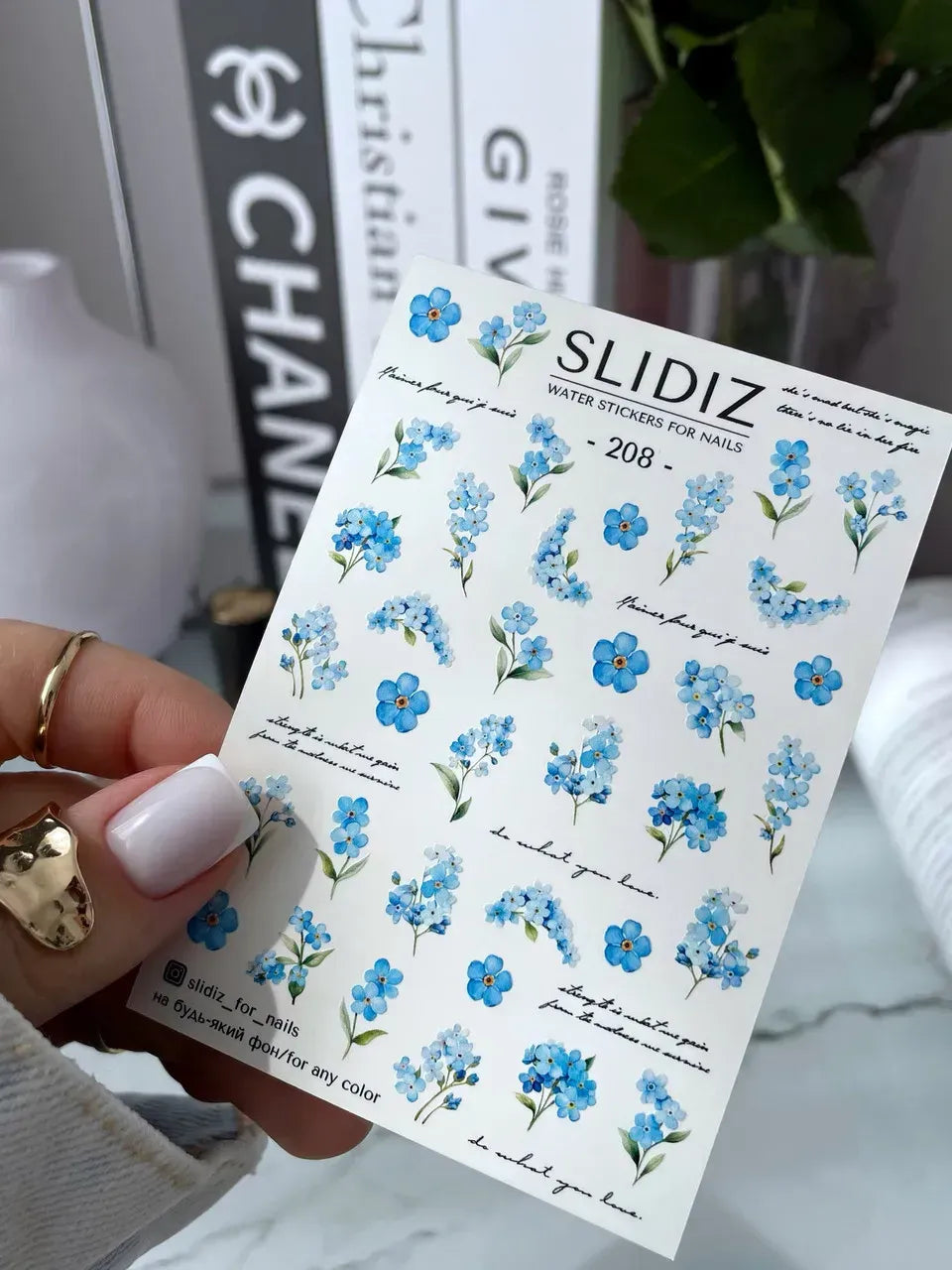 Nail slider decals on any background 208