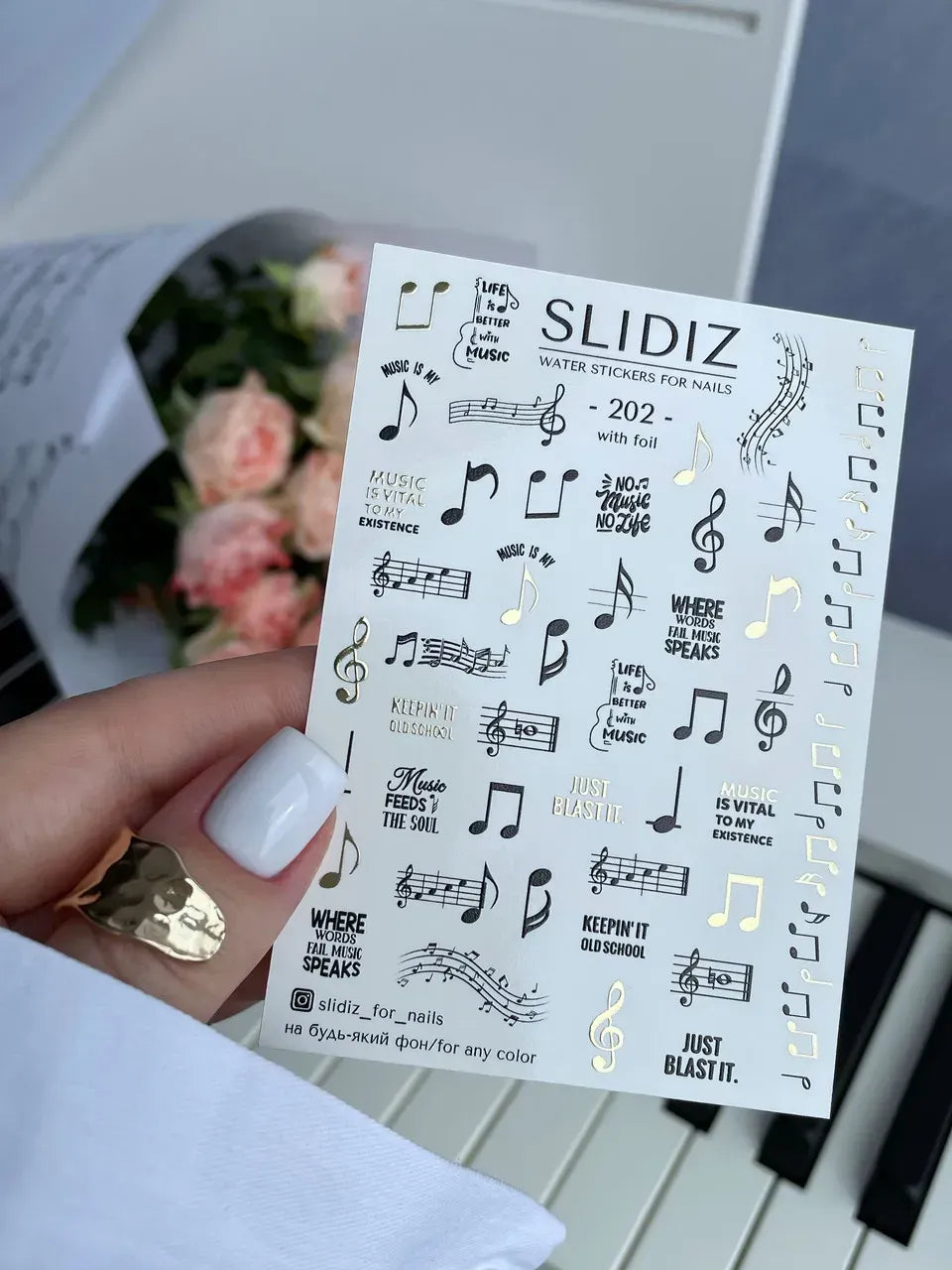 Foil Nail slider decals on any background 202