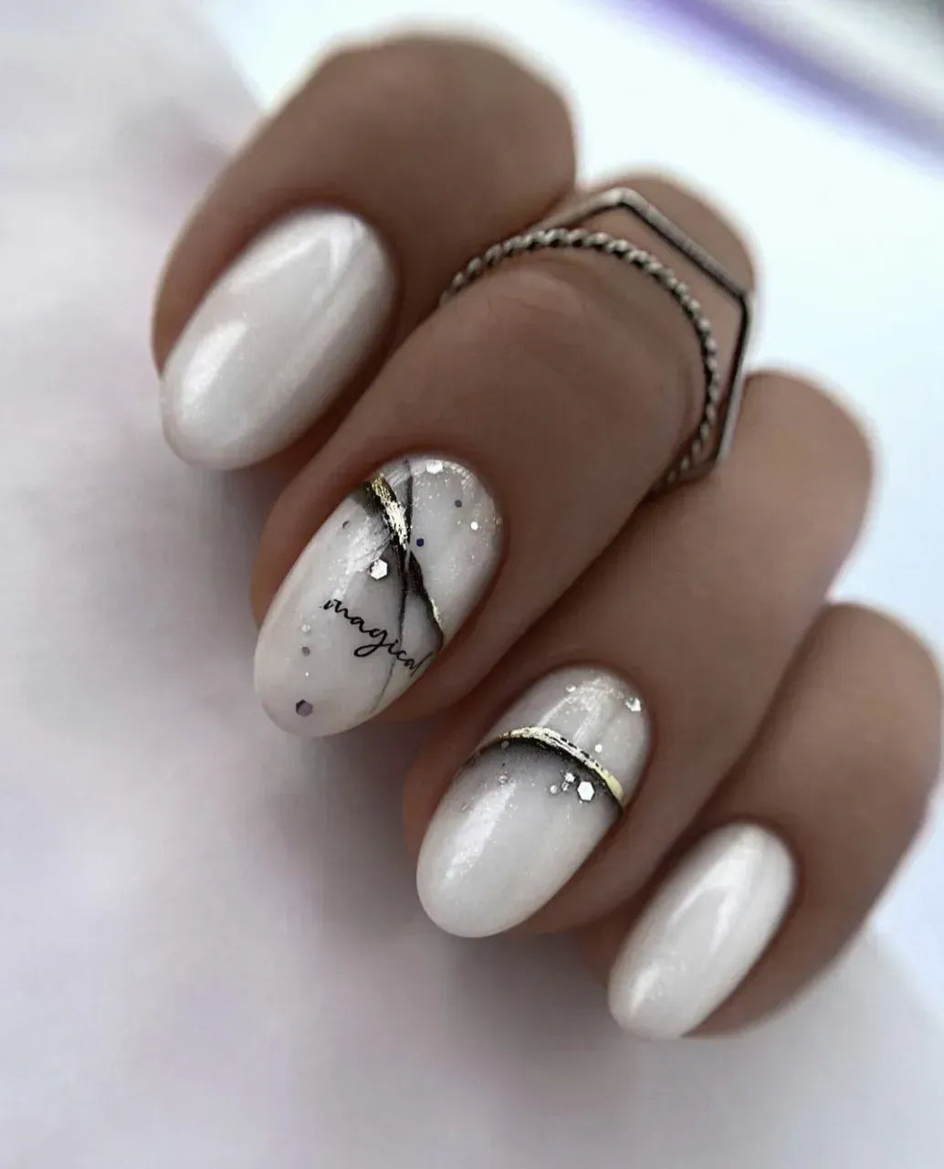 Foil Nail slider decals on any background 112