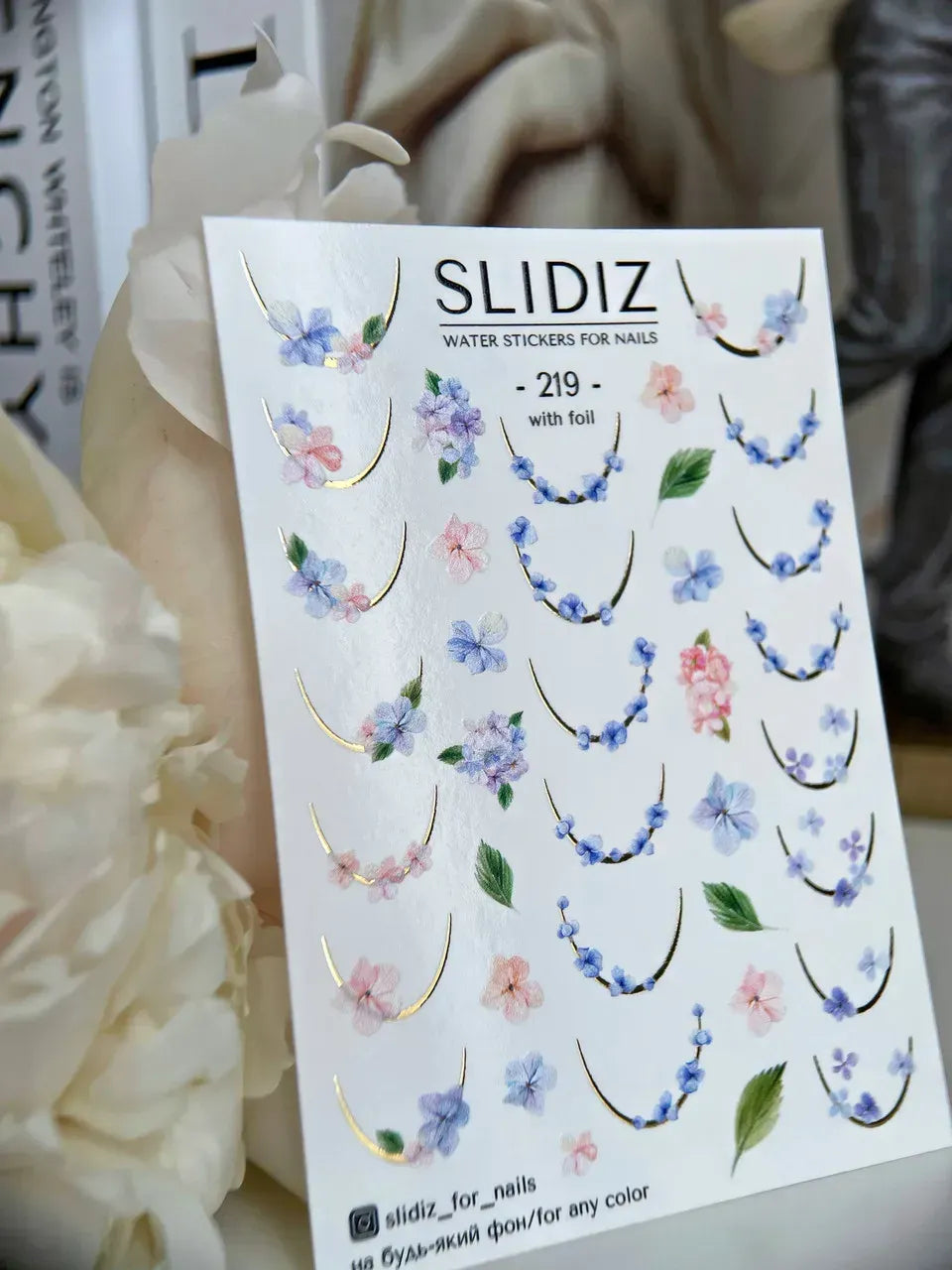 Foil Nail slider decals on any background 219