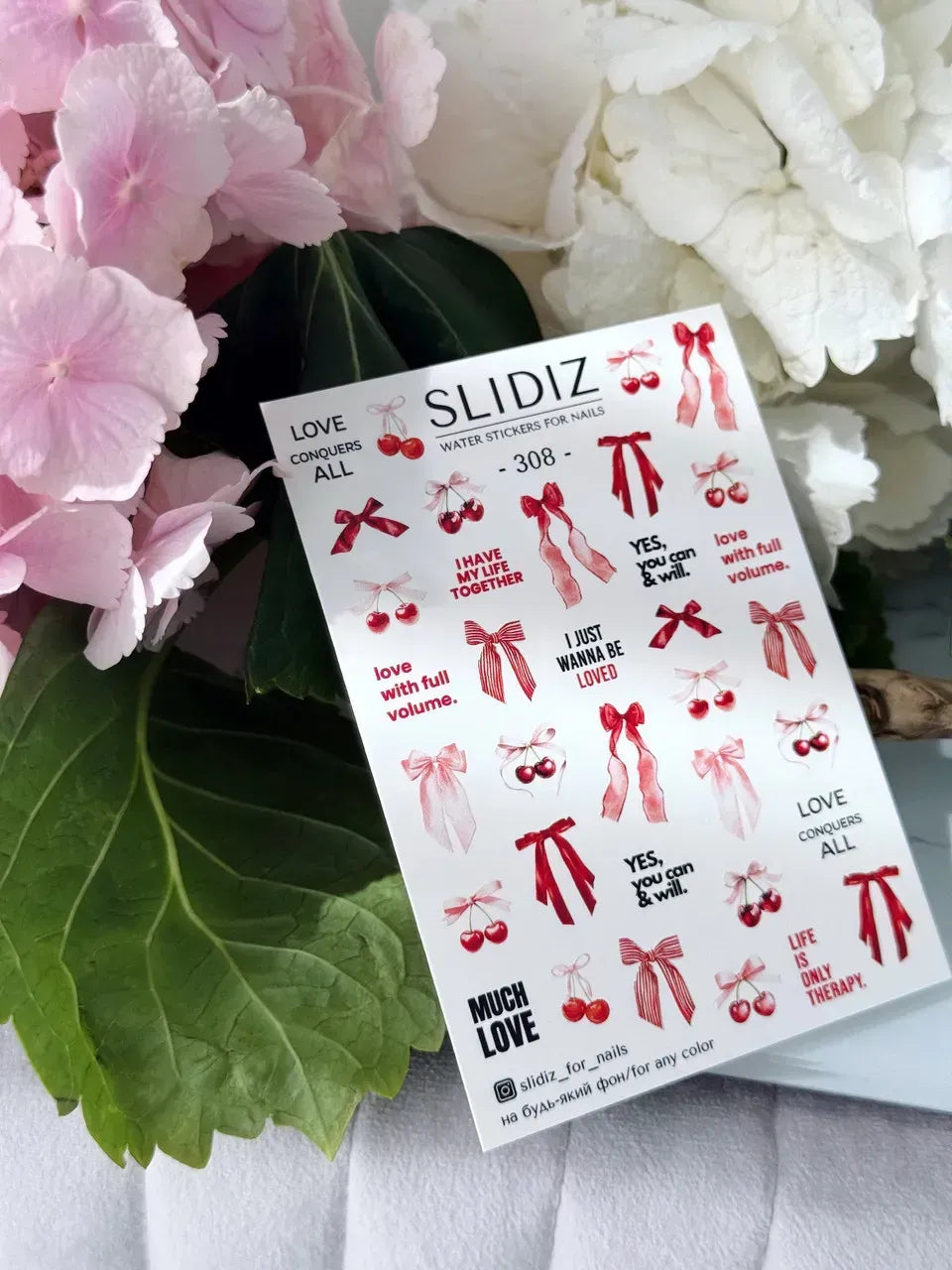 Nail slider decals on any background 308