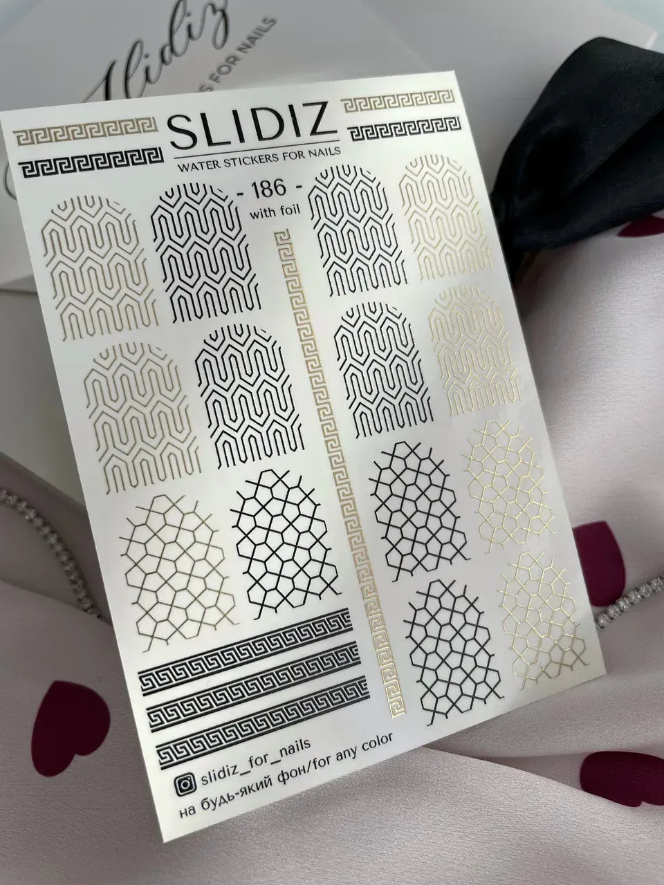 Foil Nail slider decals on any background 186