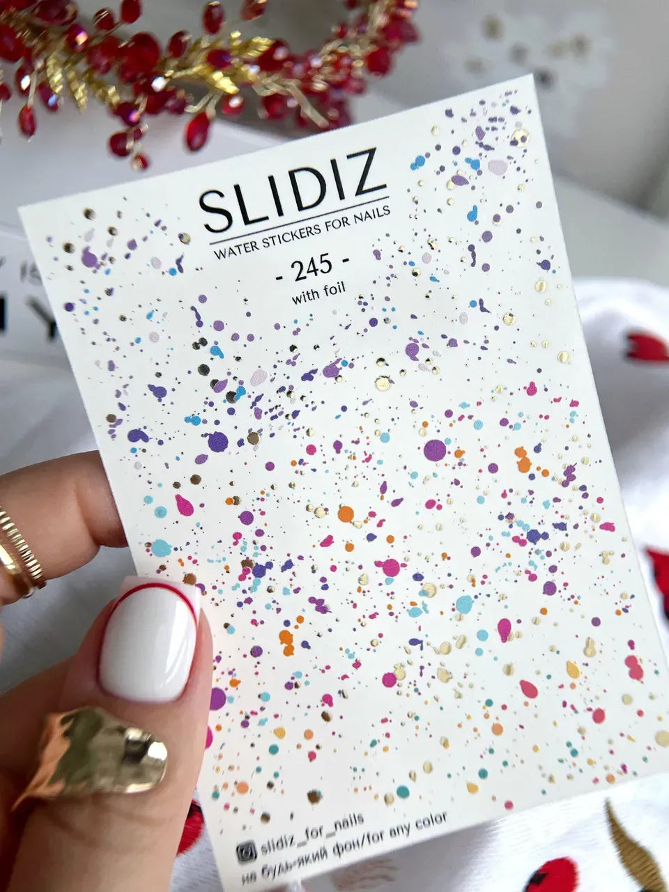 Foil Nail slider decals on any background 245