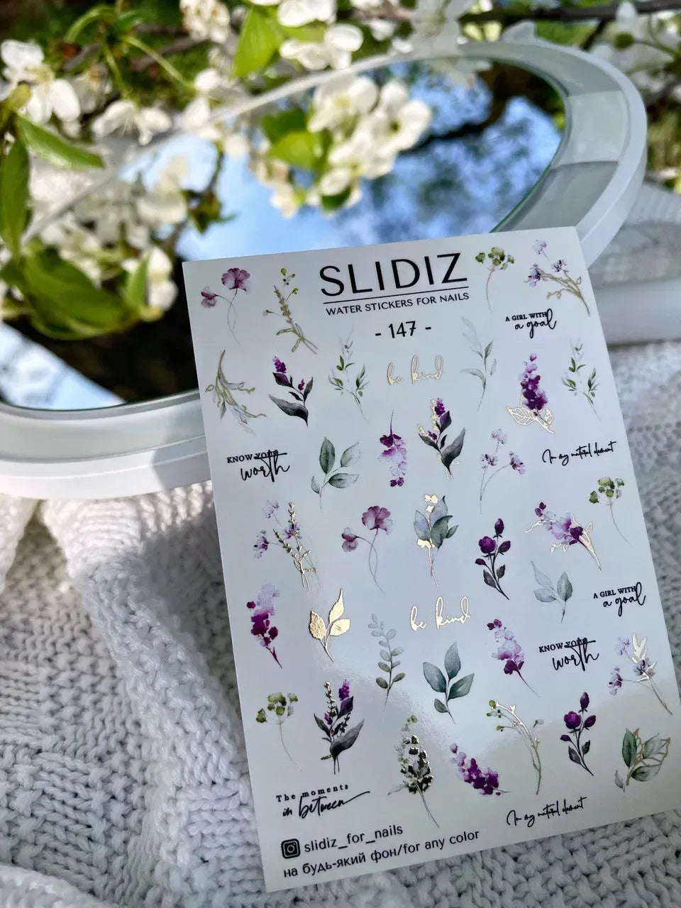 Foil Nail slider decals on any background 147