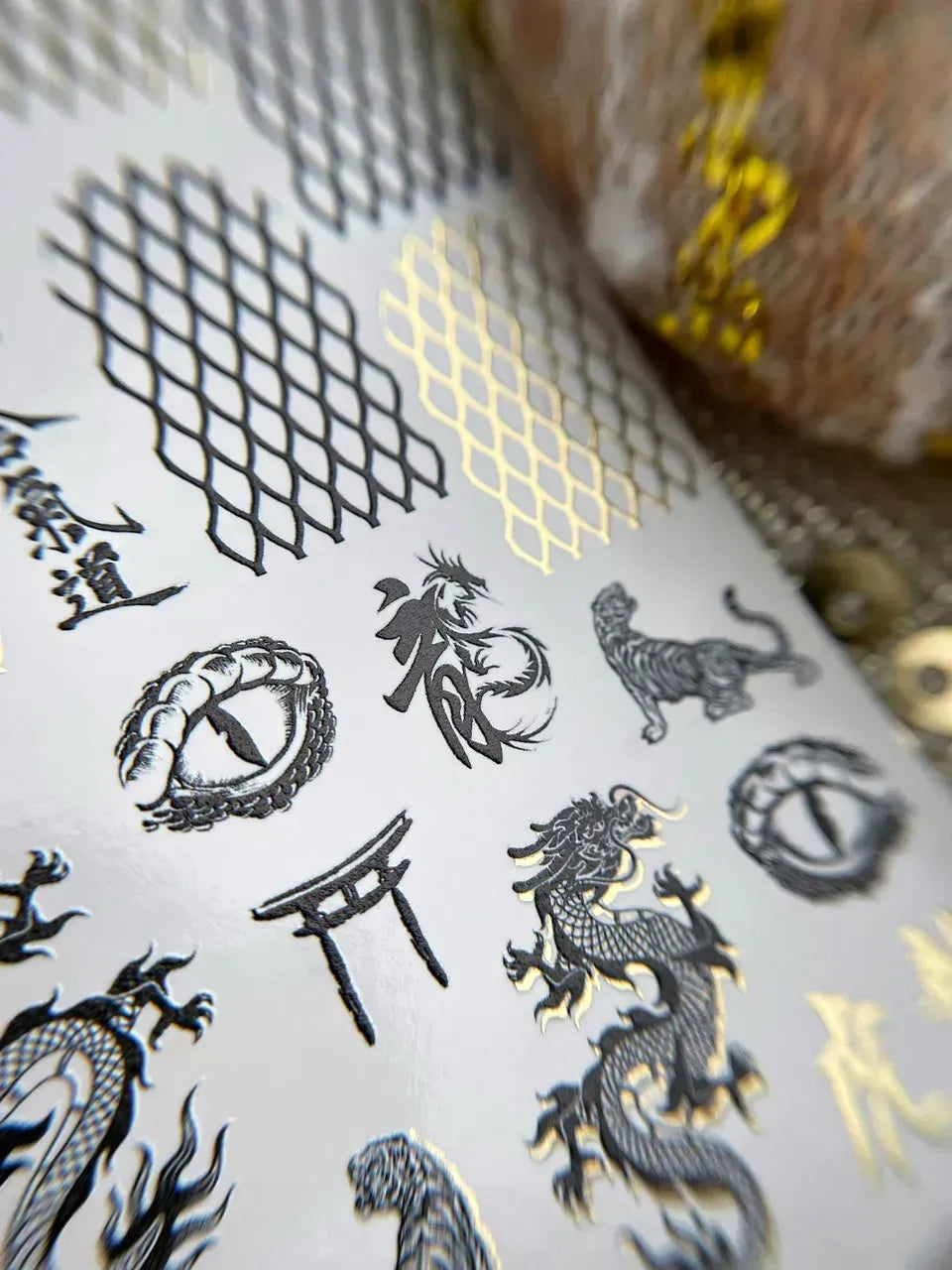 Foil Nail slider decals on any background 178
