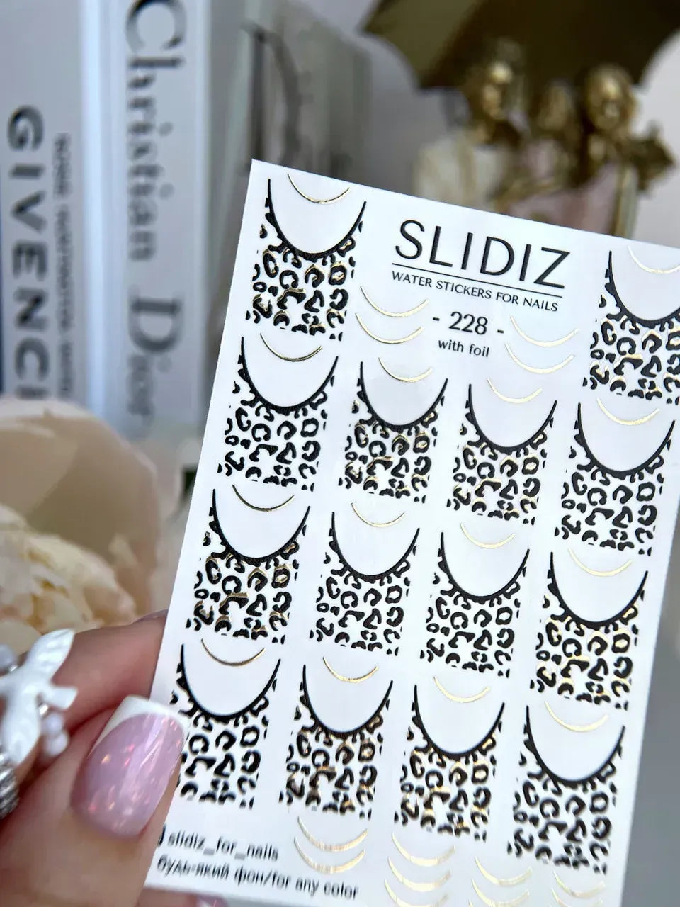 Foil Nail slider decals on any background 228