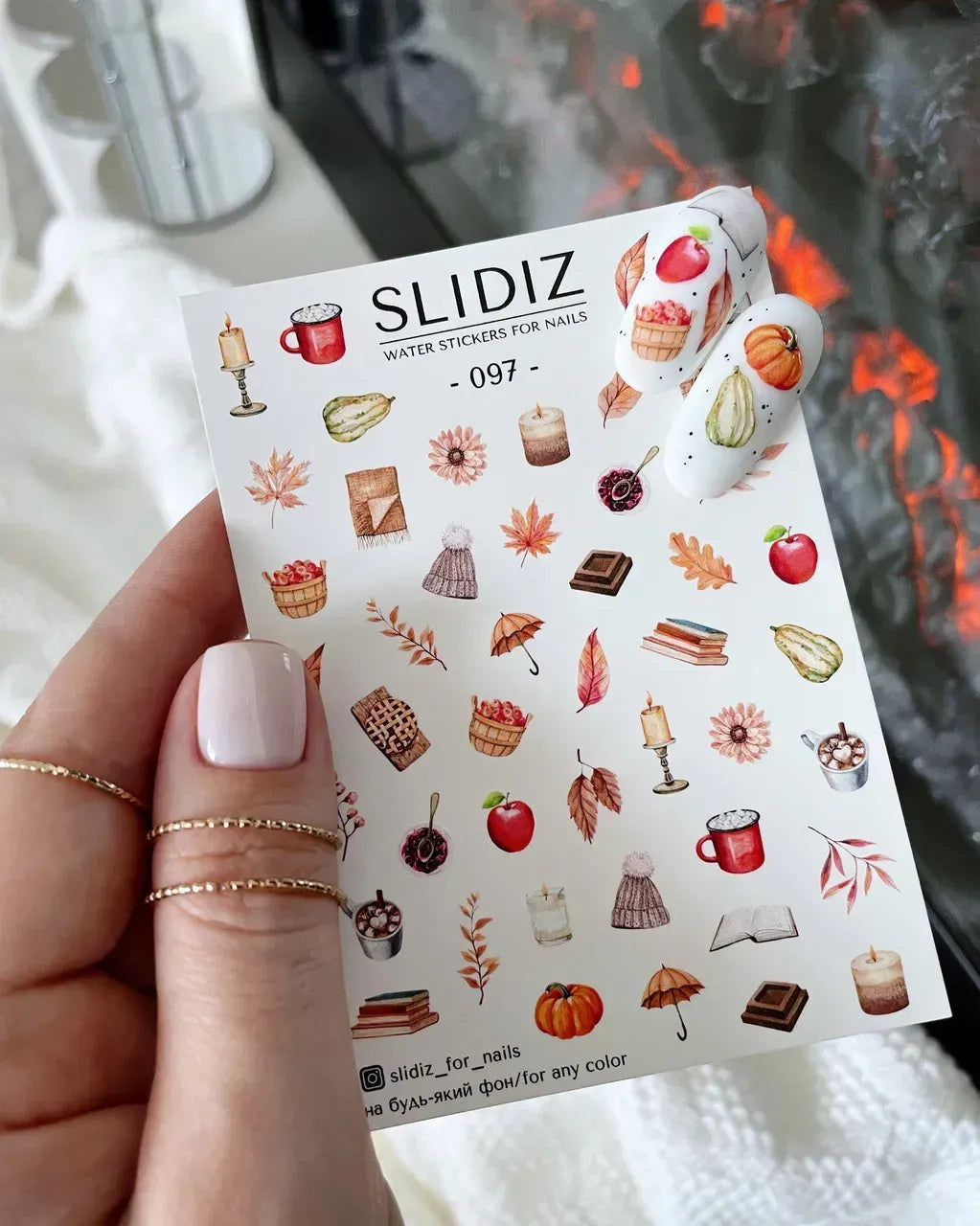 Nail slider decals on any background 097