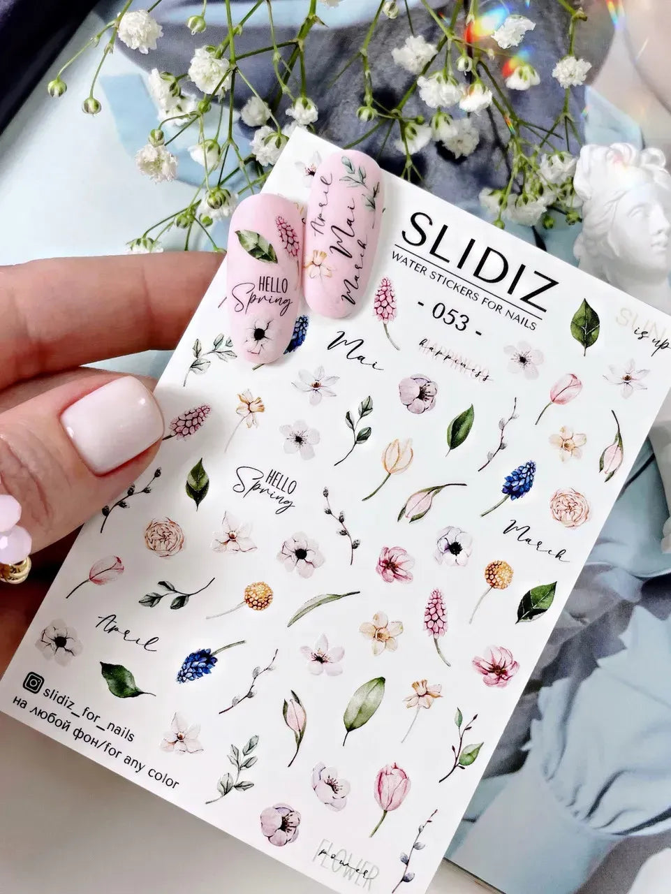 Nail slider decals on any background 053