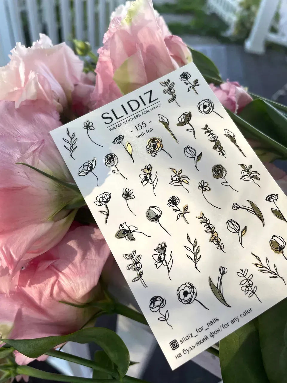 Foil Nail slider decals on any background 155