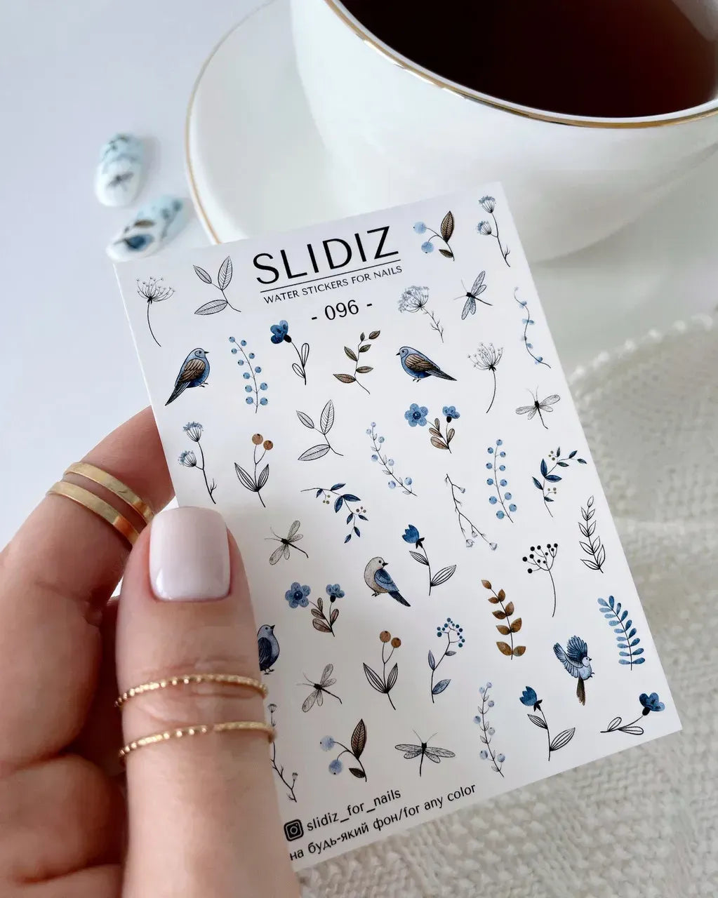 Nail slider decals on any background 096