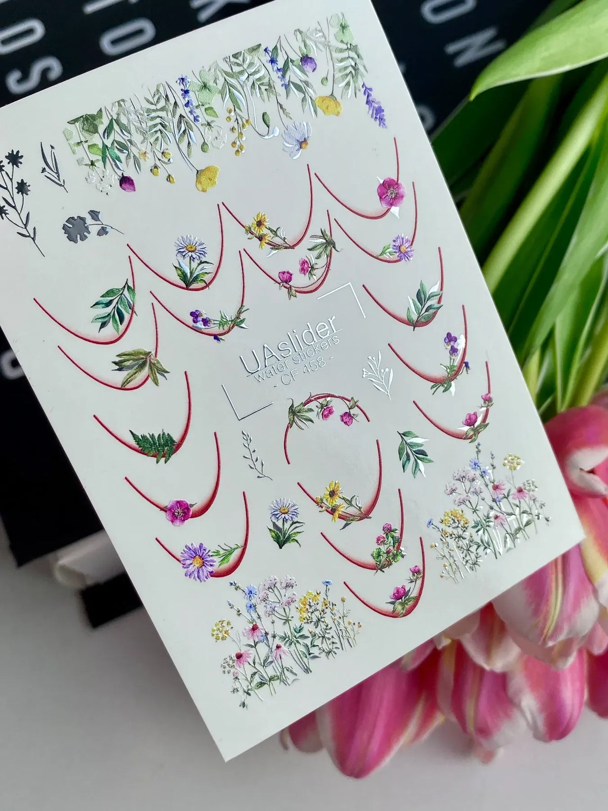 Foil Nail slider decals on any background CF_458