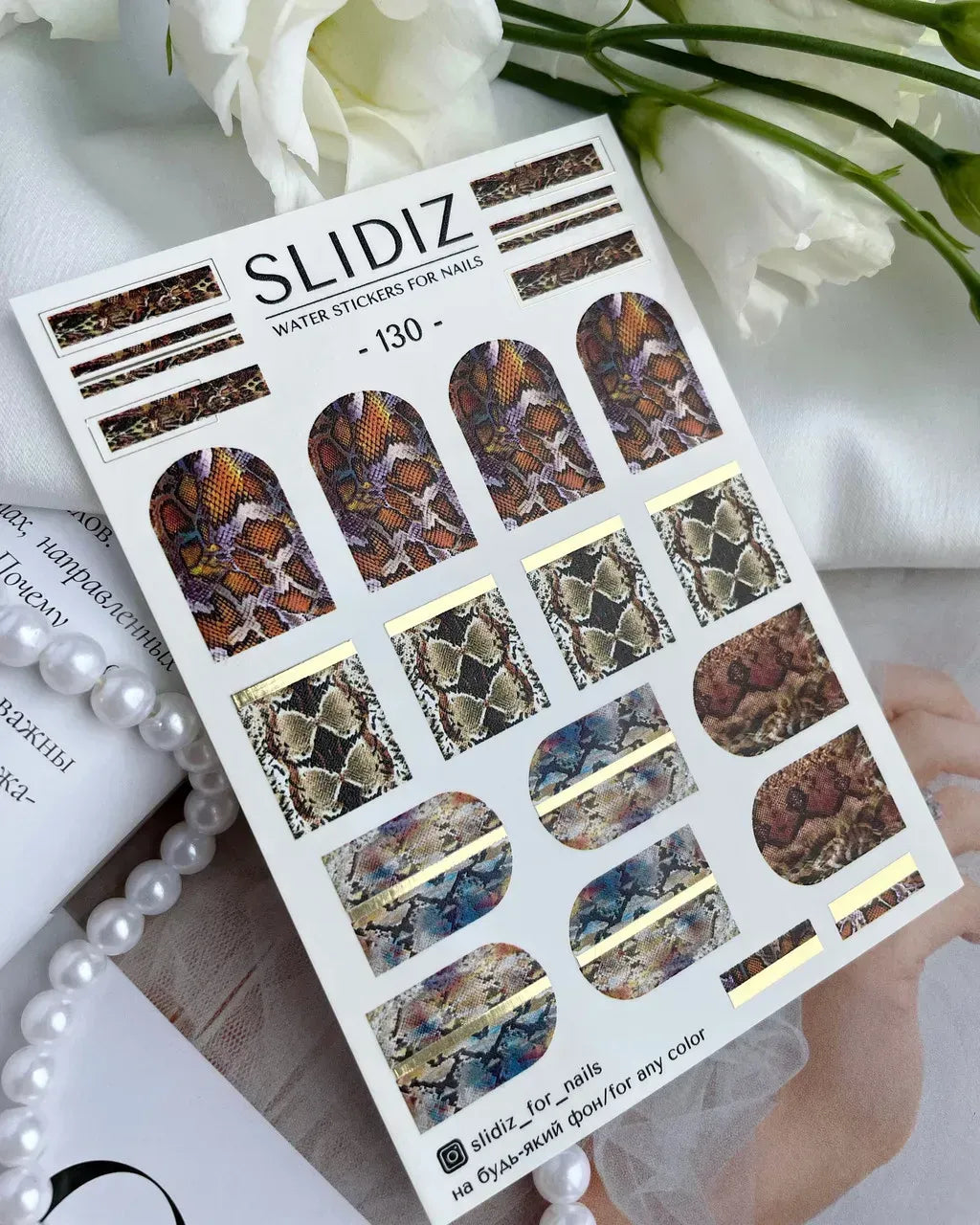 Foil Nail slider decals on any background 130