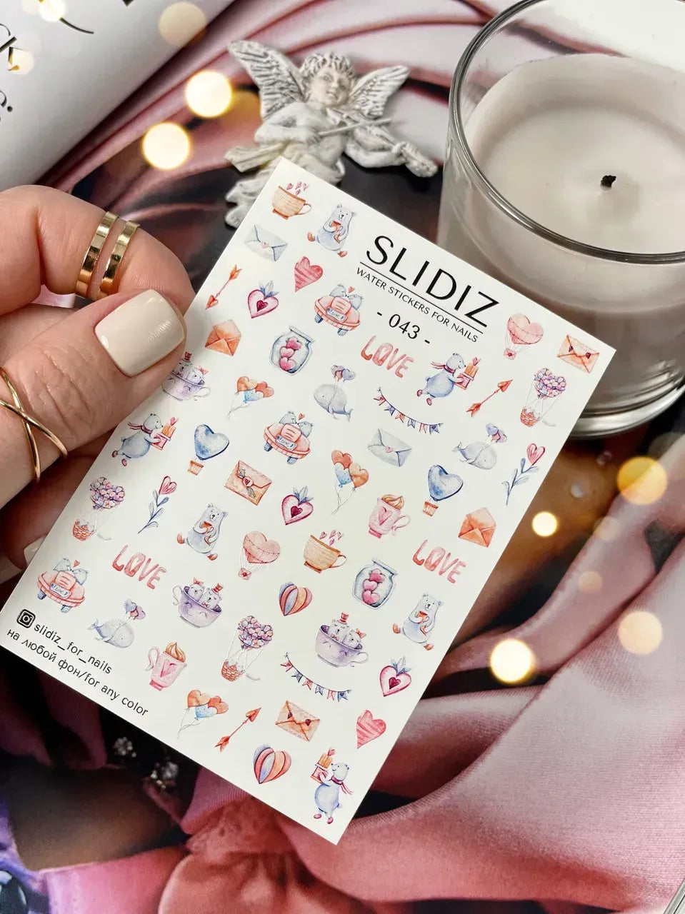 Nail slider decals on any background 043