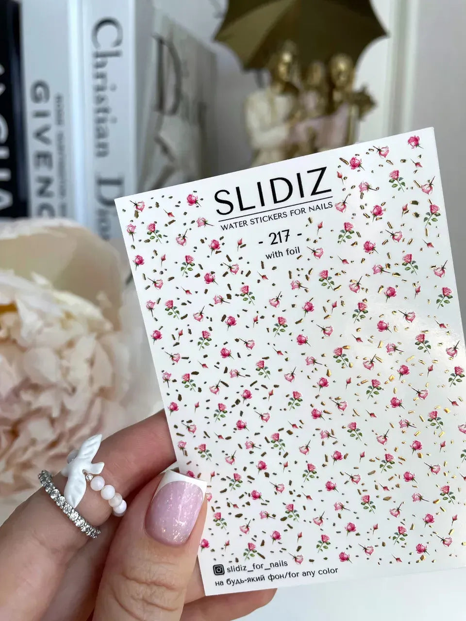 Foil Nail slider decals on any background 217
