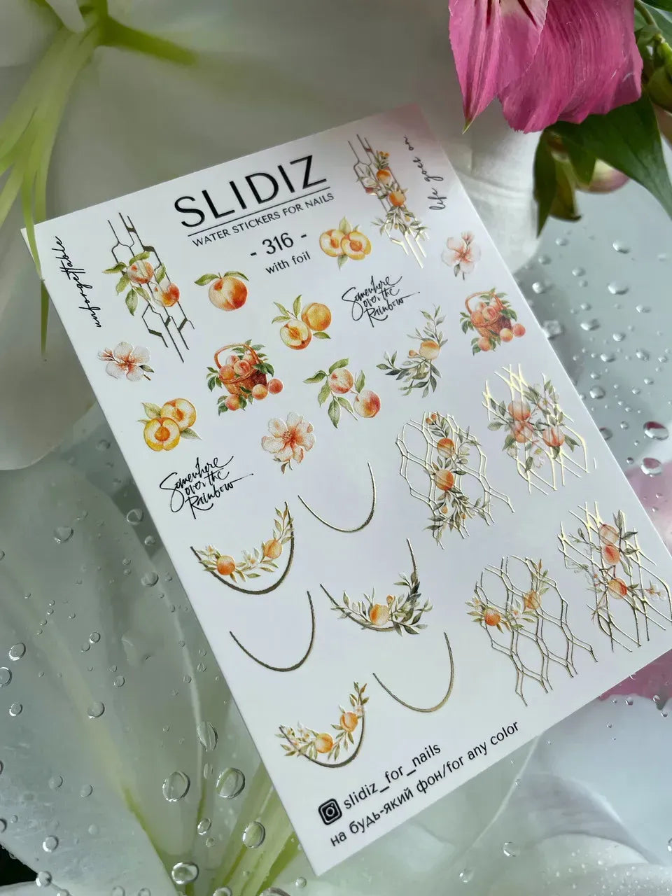 Foil Nail slider decals on any background 316
