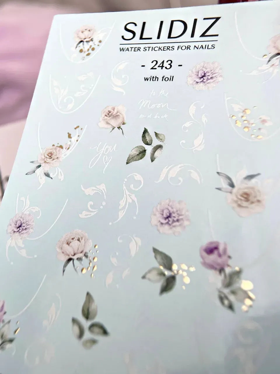 Foil Nail slider decals on any background 243