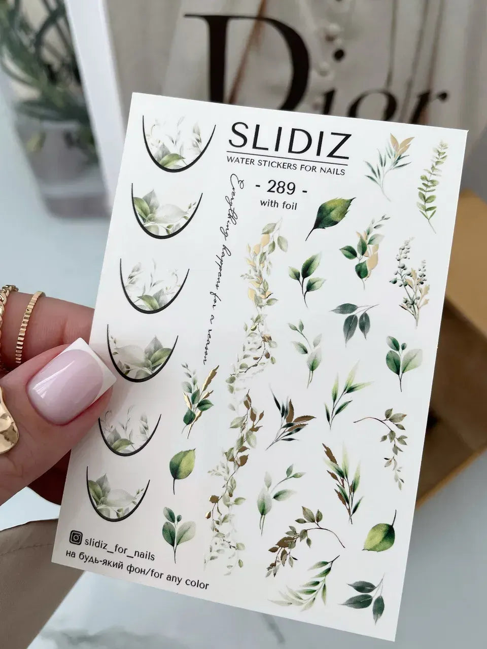 Foil Nail slider decals on any background 289