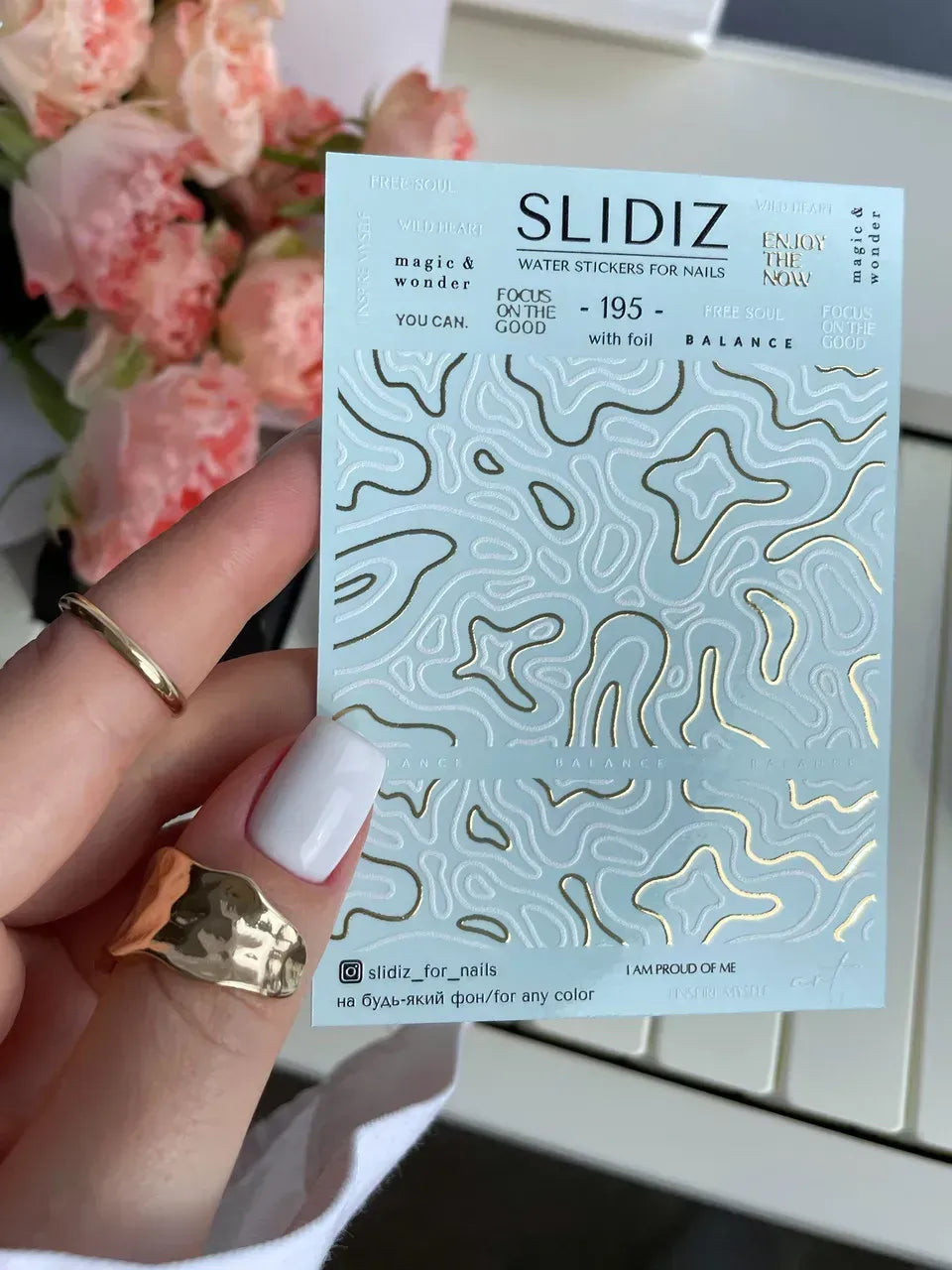 Foil Nail slider decals on any background 195
