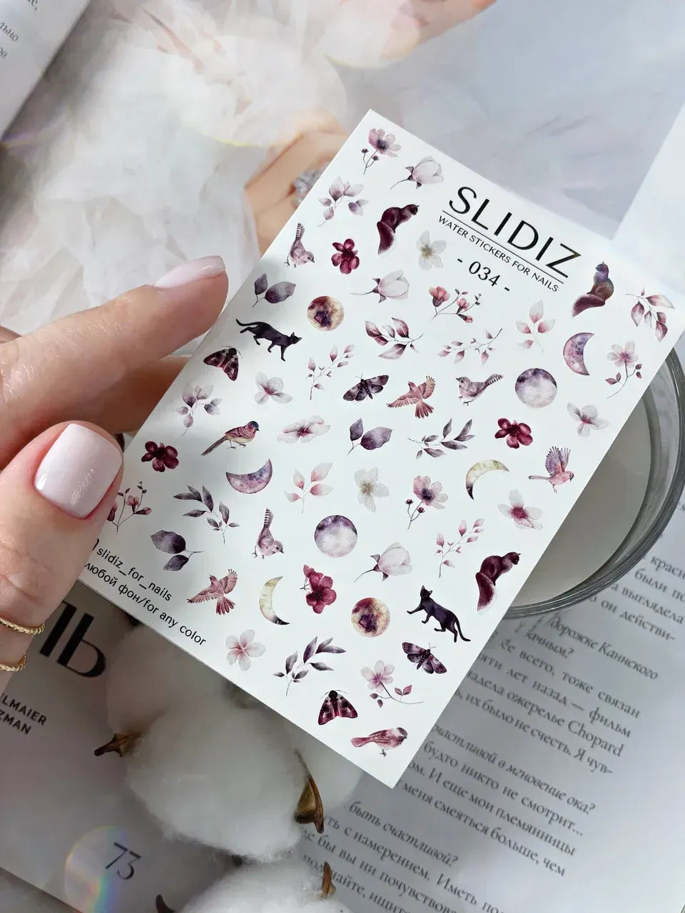 Nail slider decals on any background 034