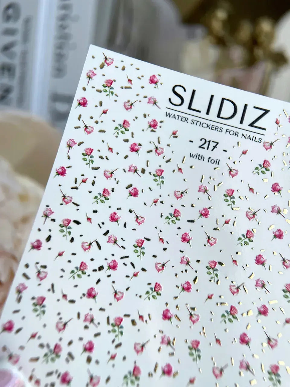 Foil Nail slider decals on any background 217