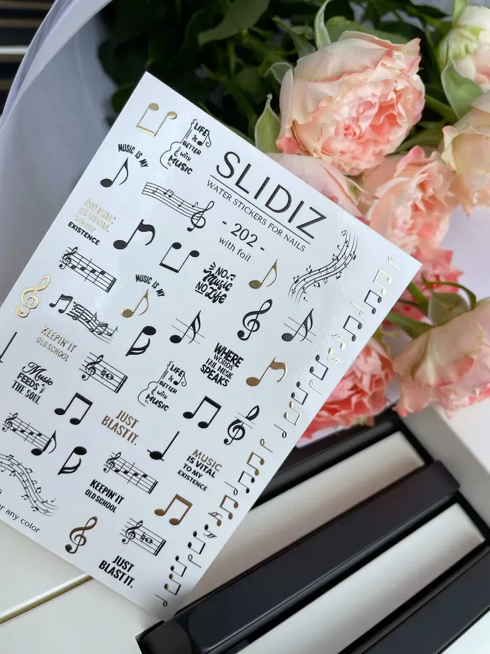 Foil Nail slider decals on any background 202