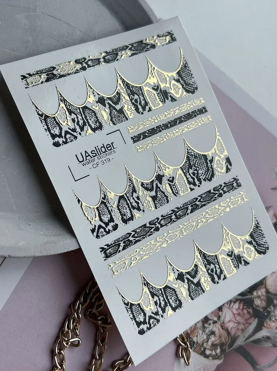 Foil Nail slider decals on any background CF_319