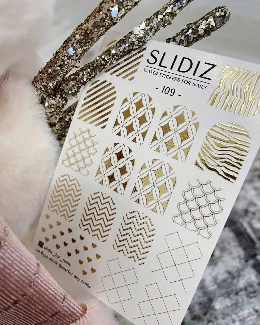 Foil Nail slider decals on any background 109