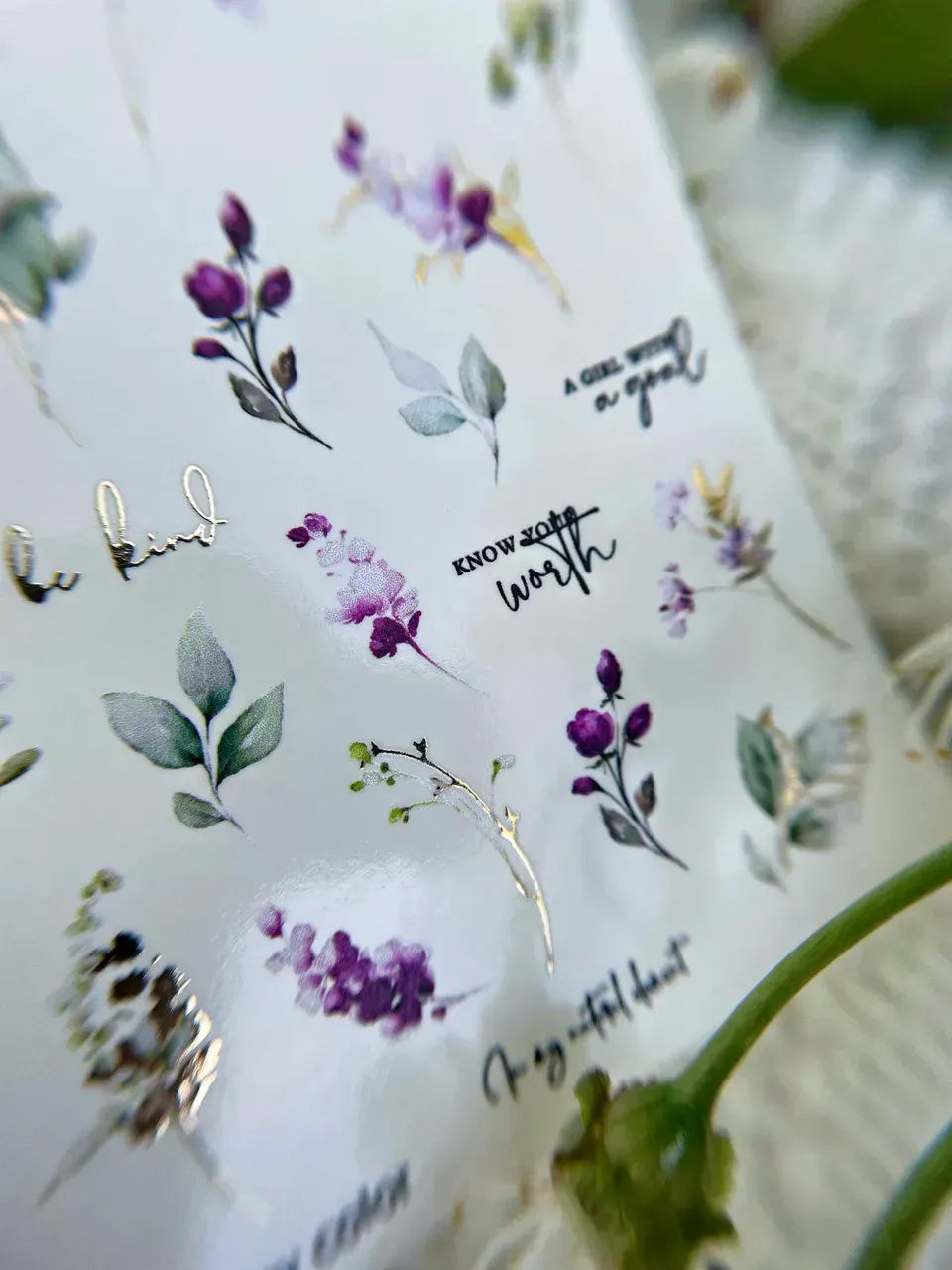 Foil Nail slider decals on any background 147