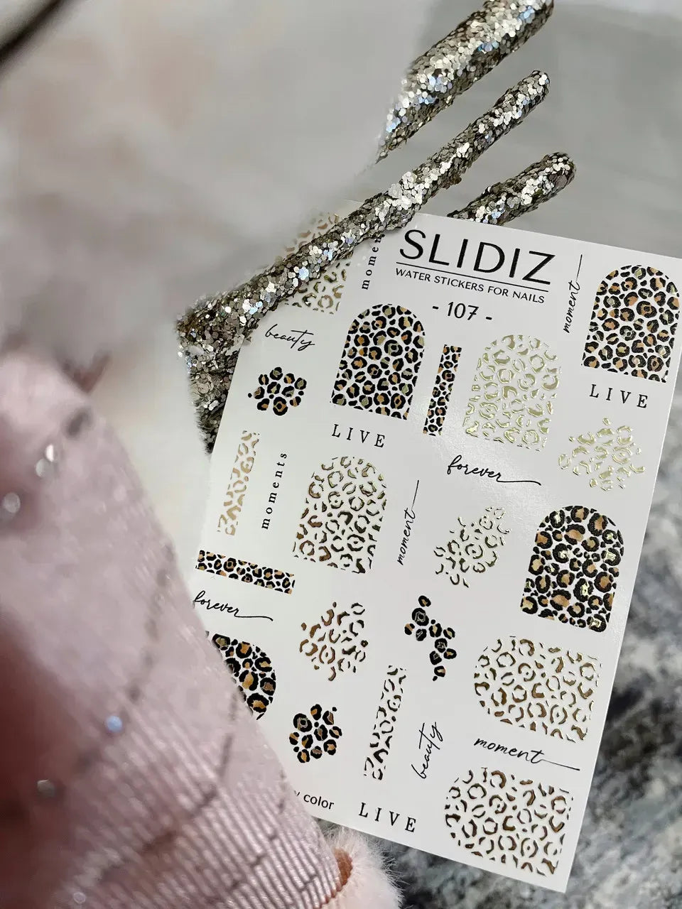 Foil Nail slider decals on any background 107