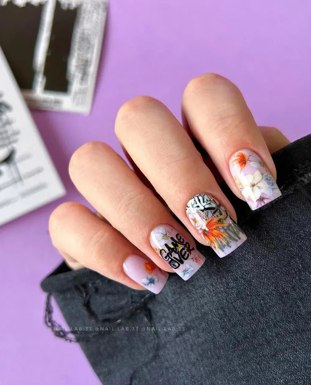 Foil Nail slider decals on any background 199