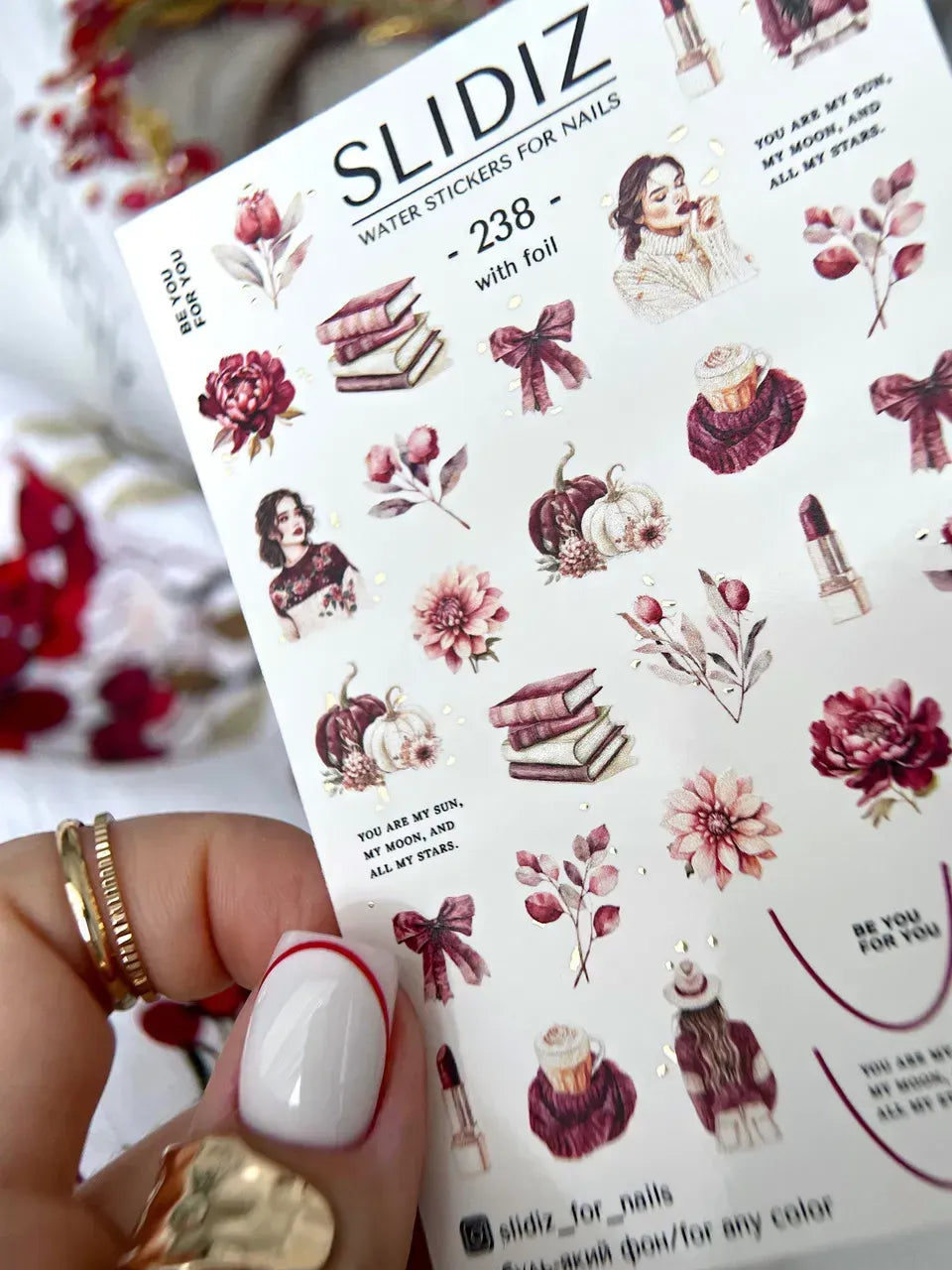 Foil Nail slider decals on any background 238